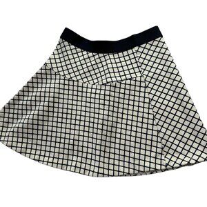 J. Crew Crewcuts Kids Girls Skirt White / Blue Grid Pattern. Stretchy, Girl's 10